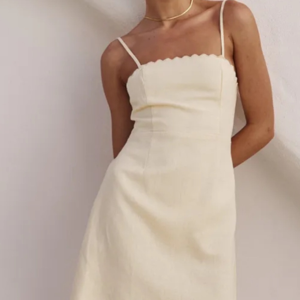 Runway Scout Yellow Linen Dress